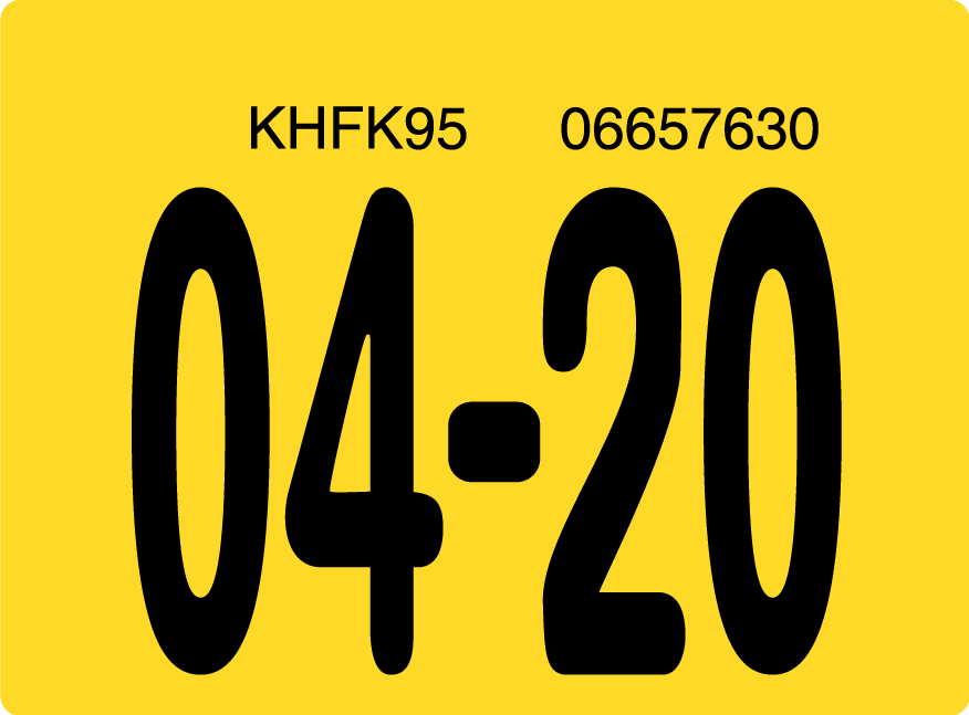 2020 April Sticker on Florida License Plate