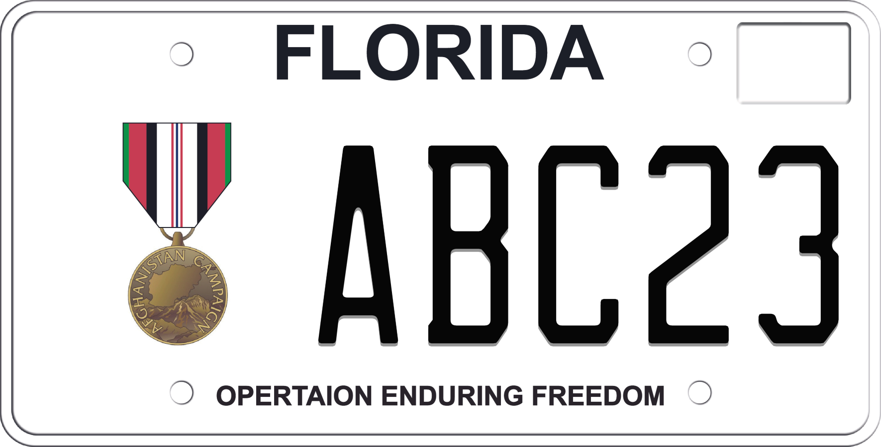 Buy Custom Florida License Plate Operation Enduring Freedom