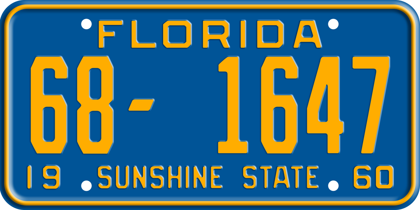 1960 Florida License Plate