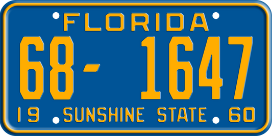 1960 Florida License Plate