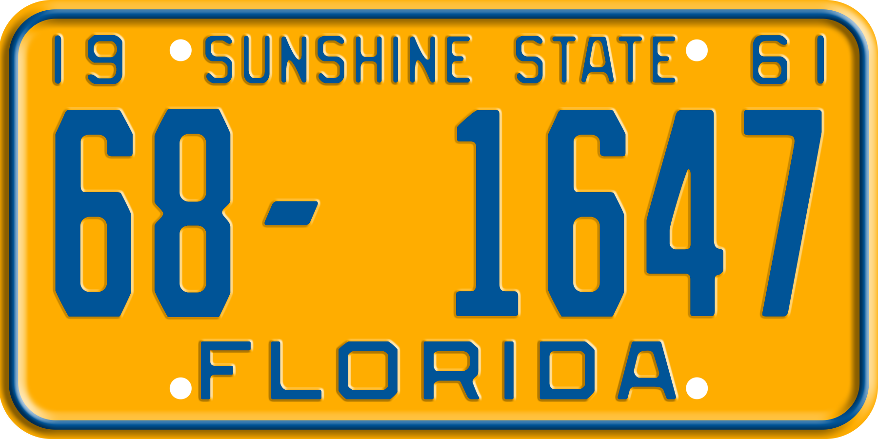 1961 Florida License Plate