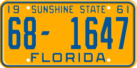 1961 Florida License Plate