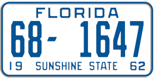 1962 Florida License Plate