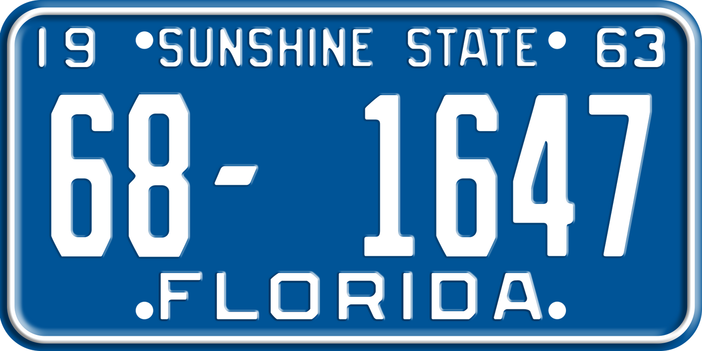 1963 Florida License Plate