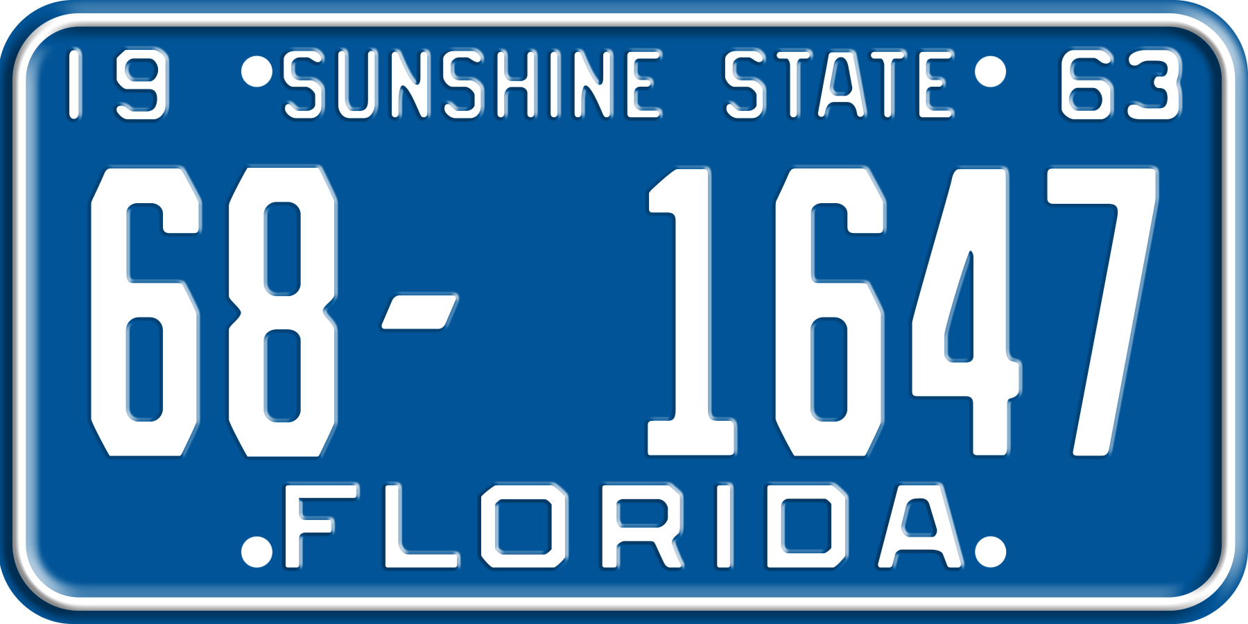 1963 Florida License Plate