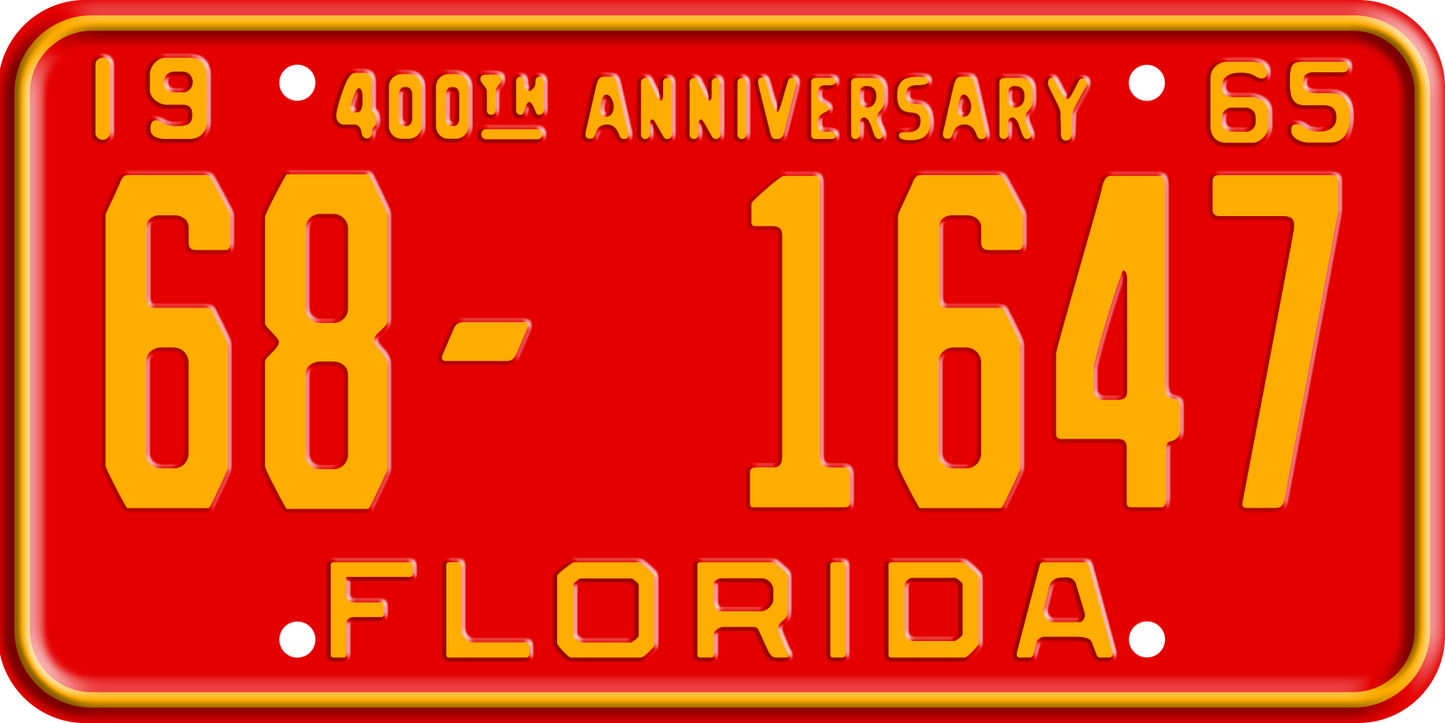 1965 Florida License Plate