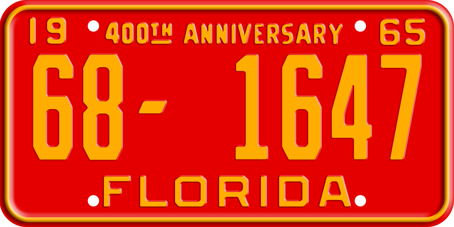 1965 Florida License Plate