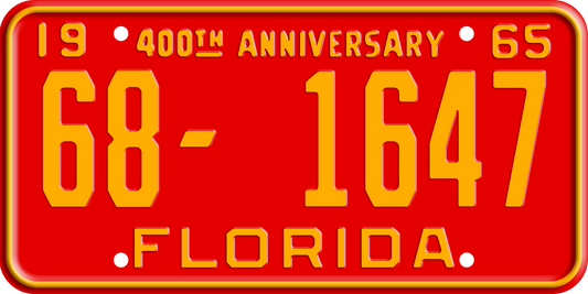 1965 Florida License Plate