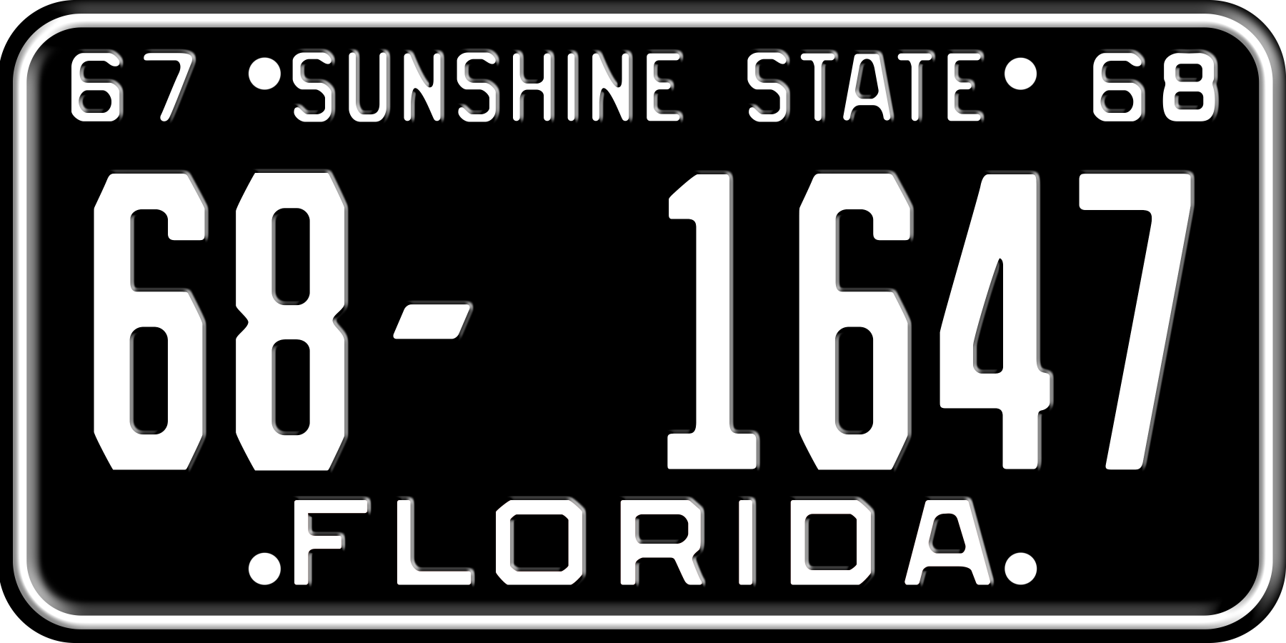 1967-1968 Florida License Plate