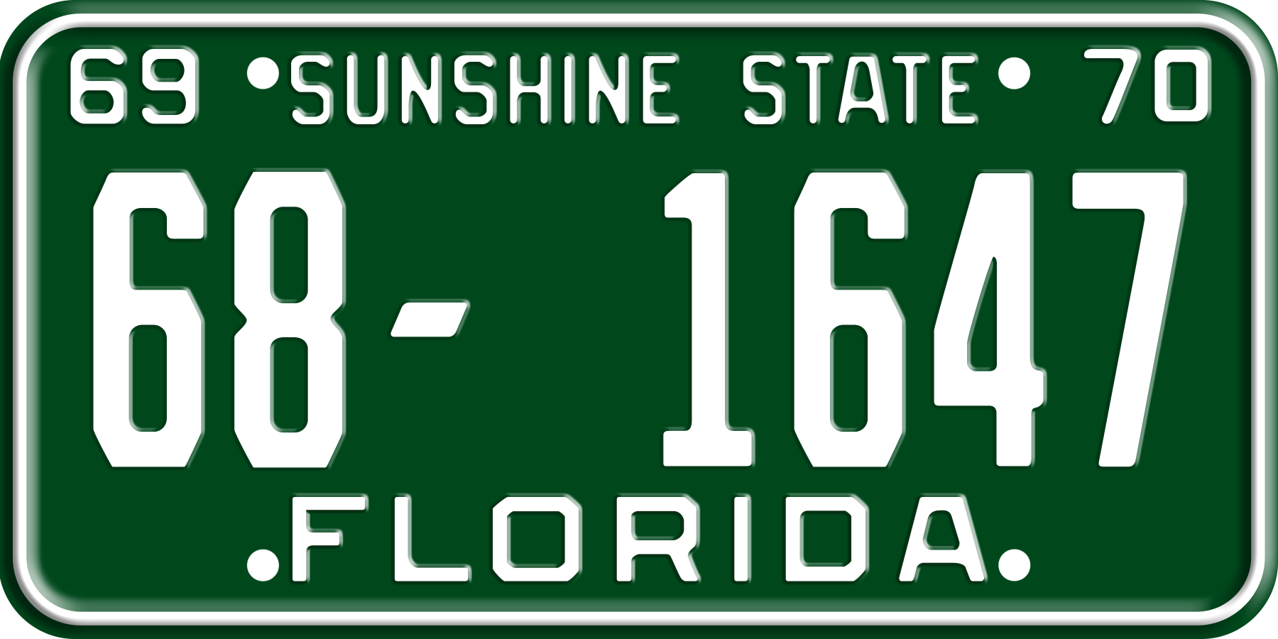 1969-1970 Florida License Plate