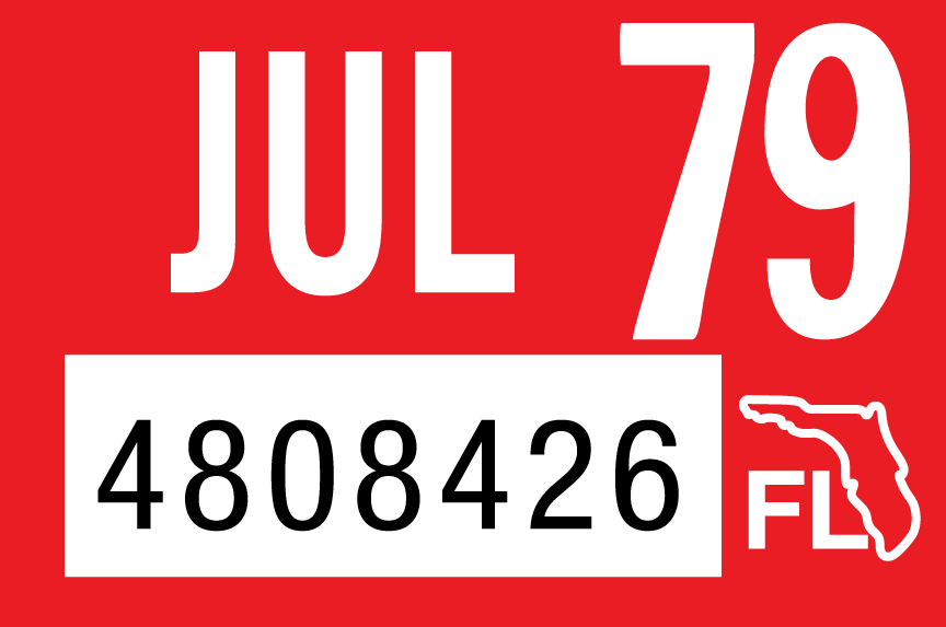 Buy 1979 July Sticker on Florida License Plate – Florida License Plate