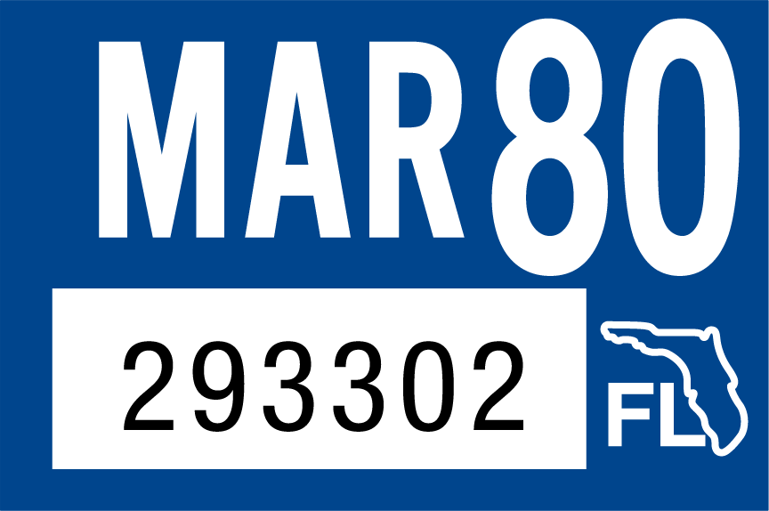 1980 March Sticker on Florida License Plate