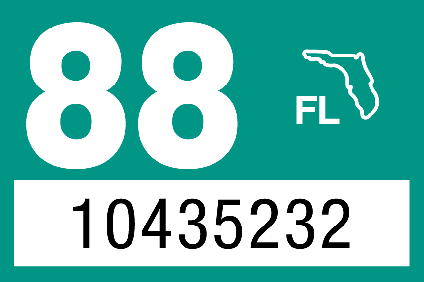 1988 Year Sticker on Florida License Plate