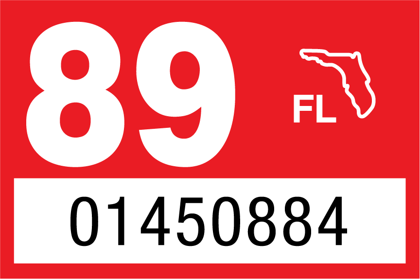 1989 Year Sticker on Florida License Plate