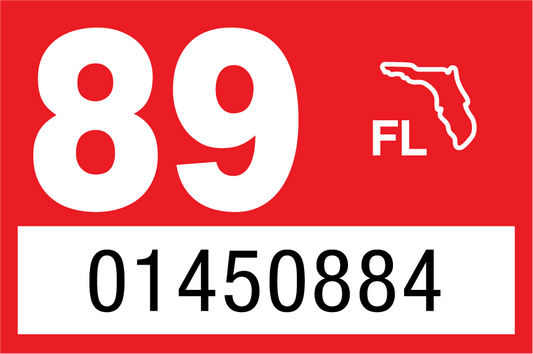 1989 Year Sticker on Florida License Plate