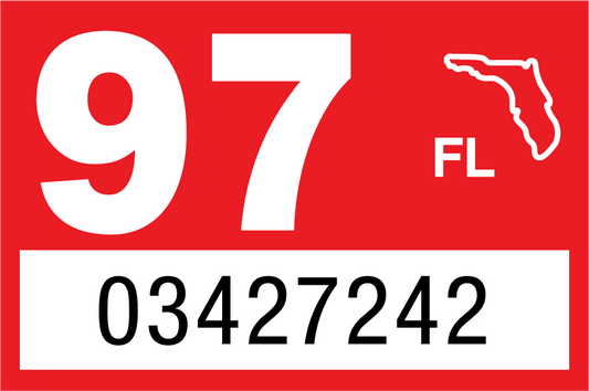 1997 Year Sticker on Florida License Plate