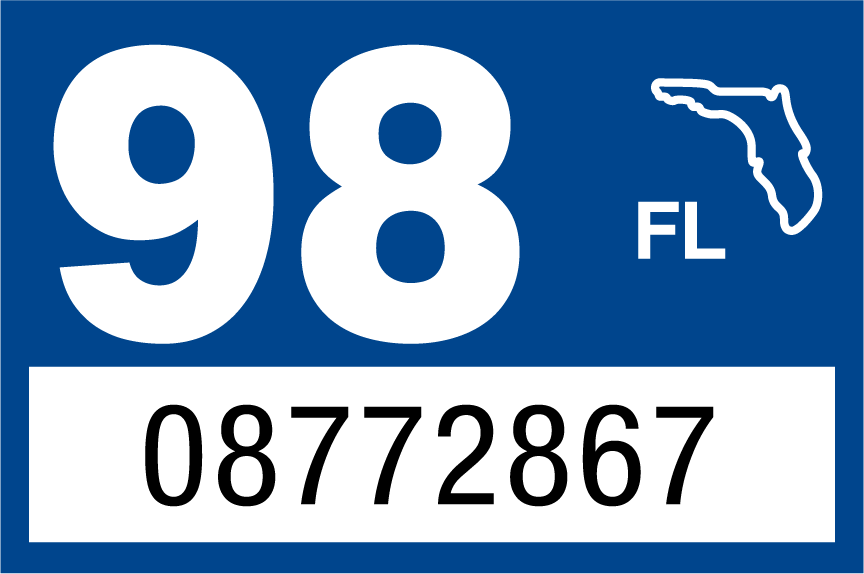 1998 Year Sticker on Florida License Plate