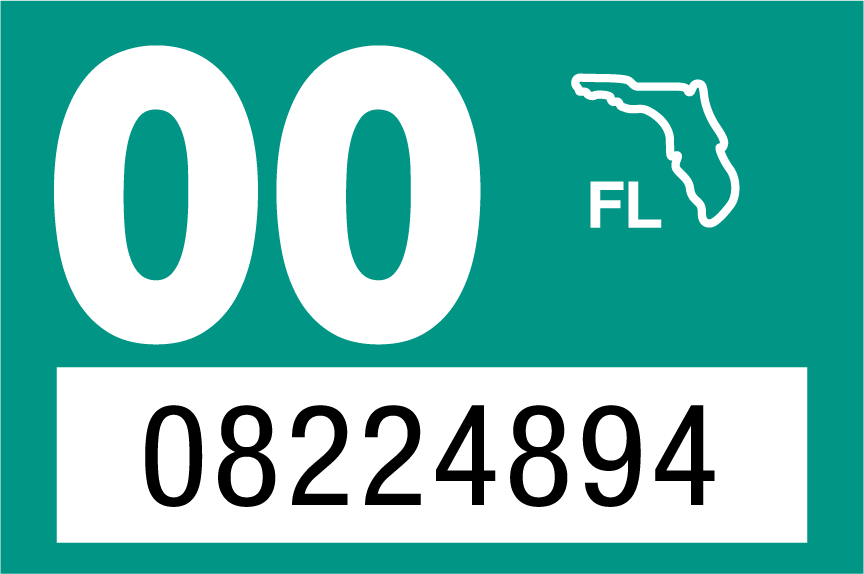 2000 Year Sticker on Florida License Plate