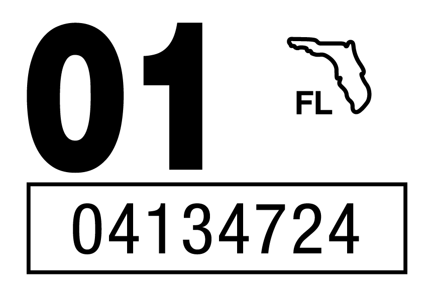 2001 Year Sticker on Florida License Plate