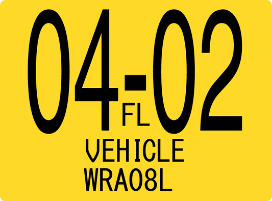 2002 April Sticker on Florida License Plate