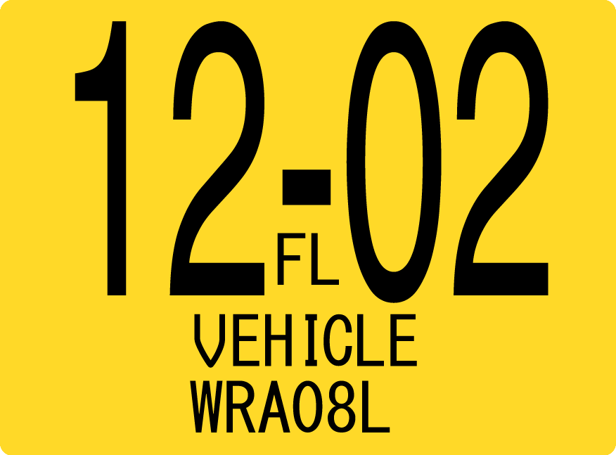 2002 December Sticker on Florida License Plate