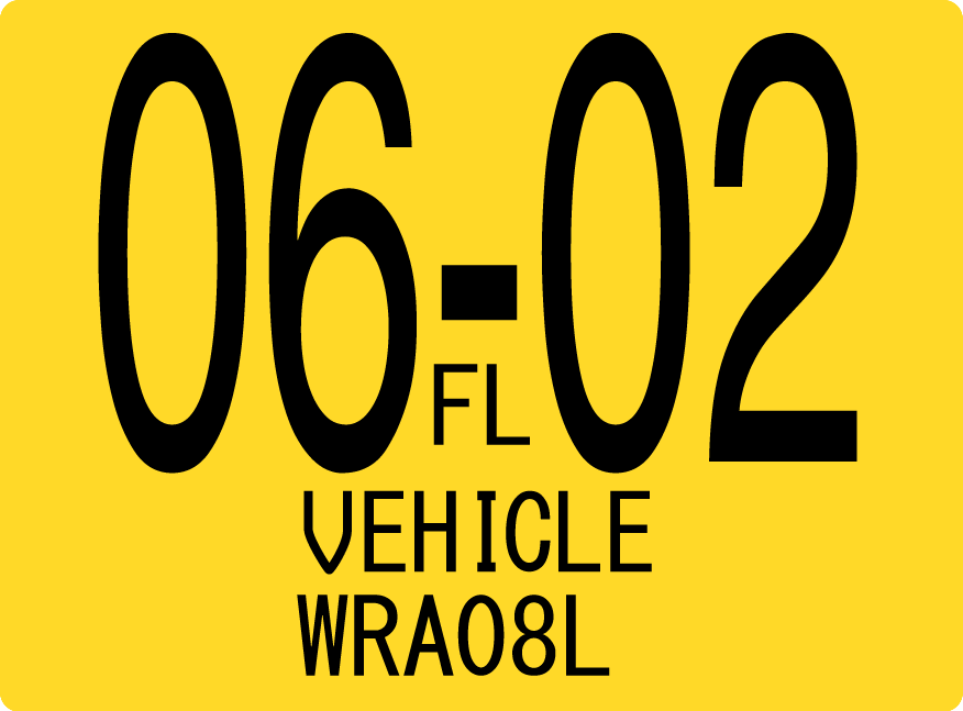 2002 June Sticker on Florida License Plate