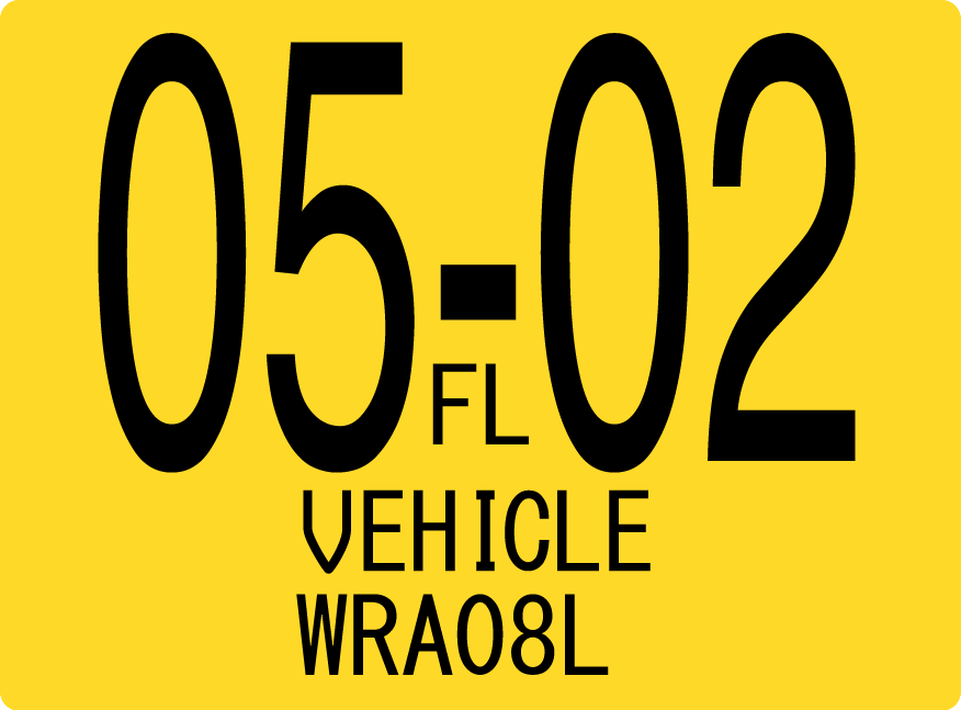 2002 May Sticker on Florida License Plate