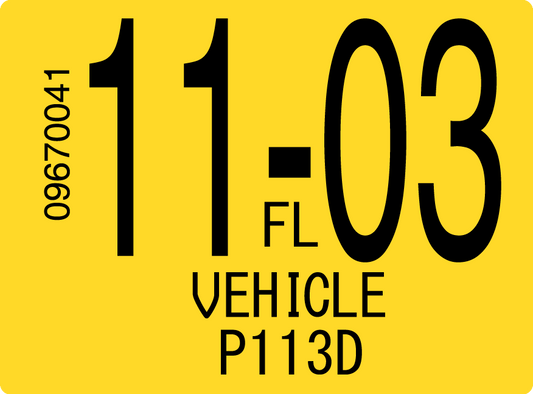 2003 November Sticker on Florida License Plate