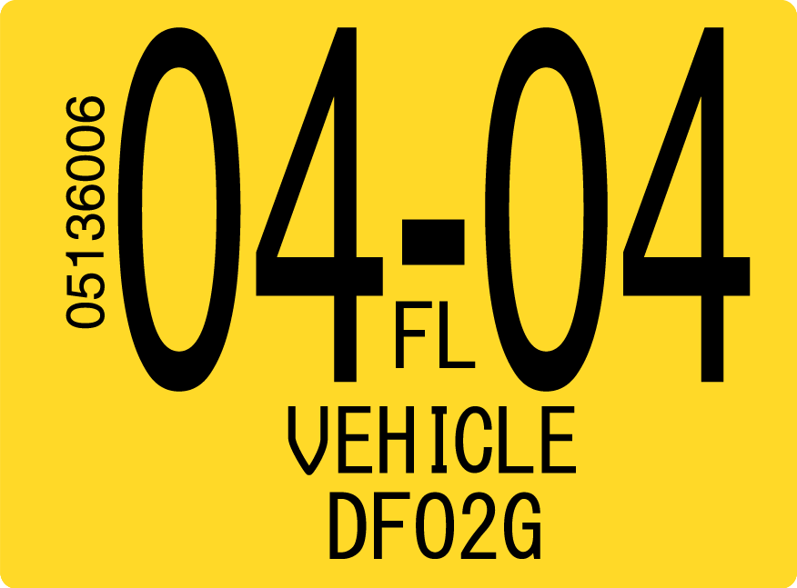 2004 April Sticker on Florida License Plate