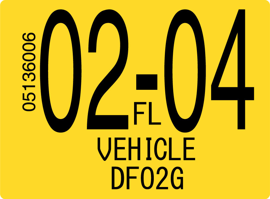 2004 February Sticker on Florida License Plate