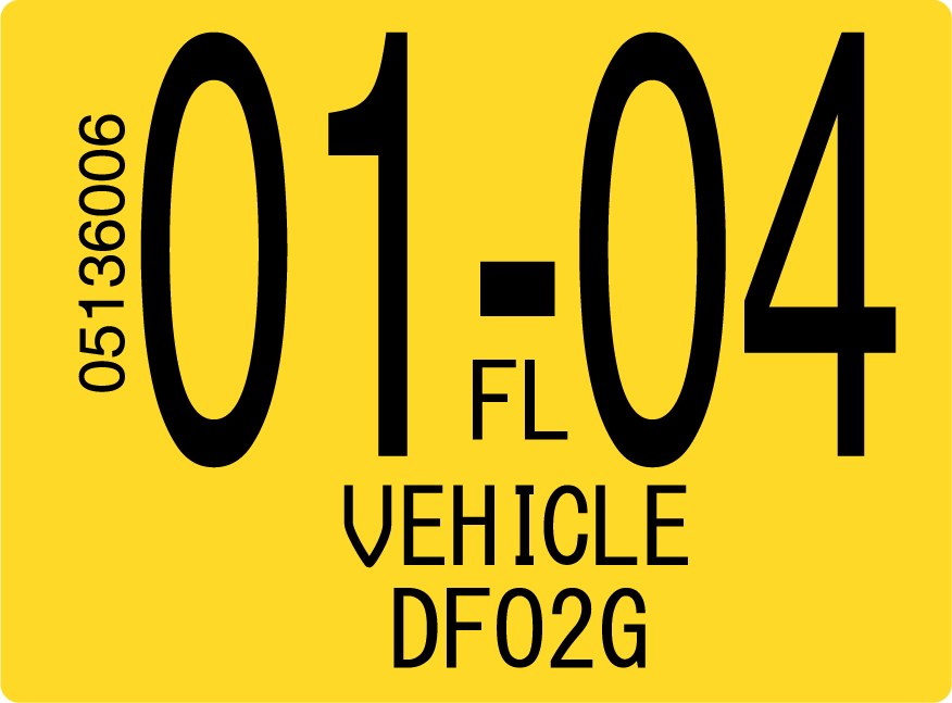 2004 January Sticker on Florida License Plate