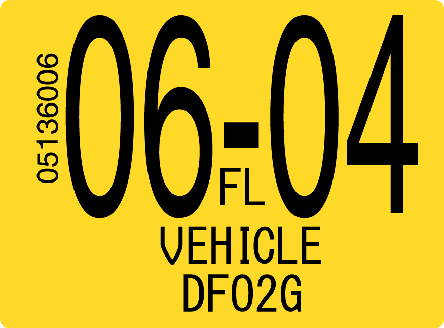 2004 June Sticker on Florida License Plate