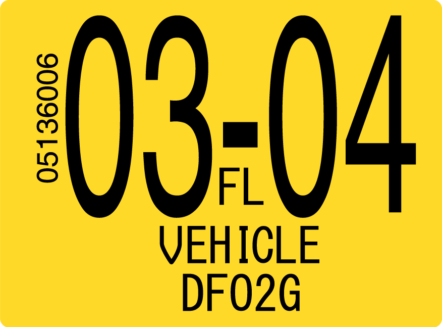 2004 March Sticker on Florida License Plate