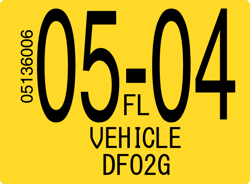 2004 May Sticker on Florida License Plate