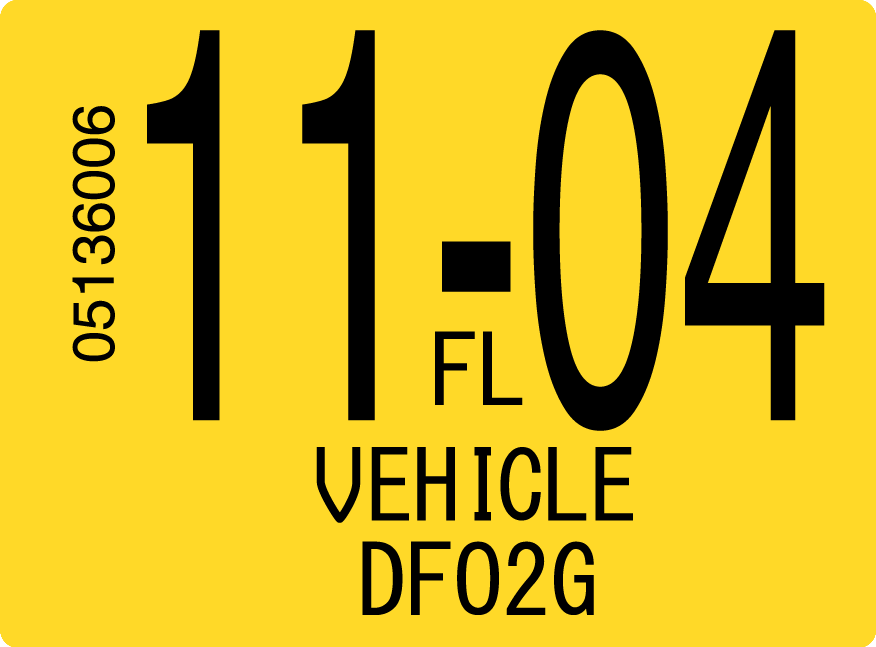 2004 November Sticker on Florida License Plate