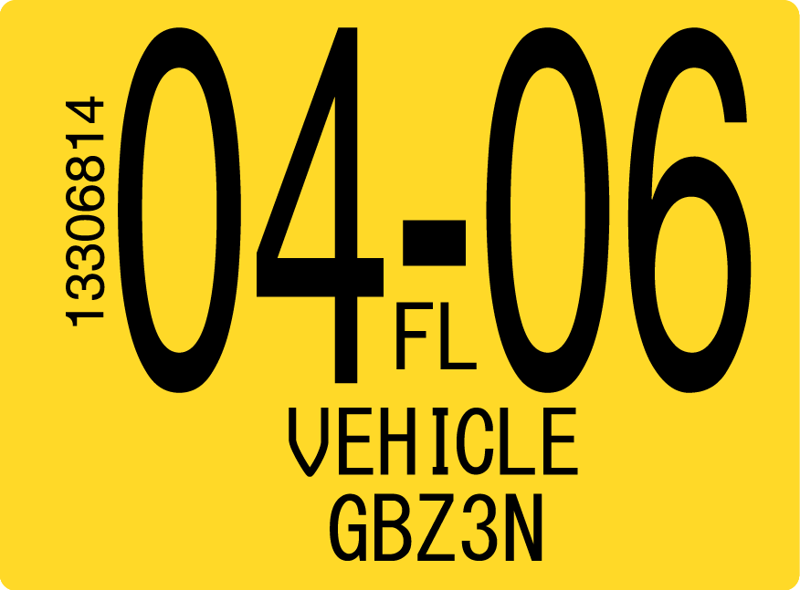 2006 April Sticker on Florida License Plate