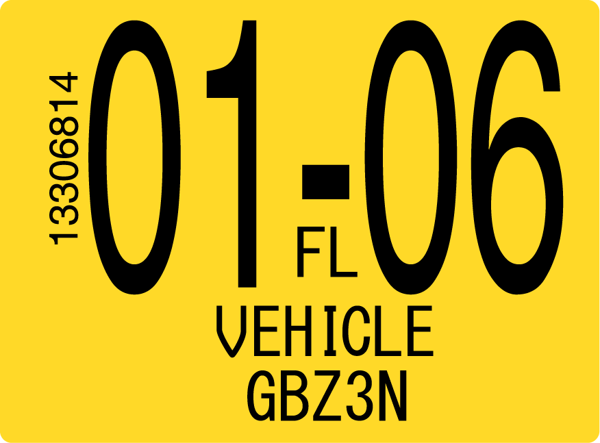 2006 January Sticker on Florida License Plate