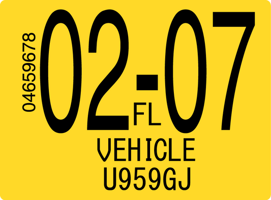 2007 February Sticker on Florida License Plate