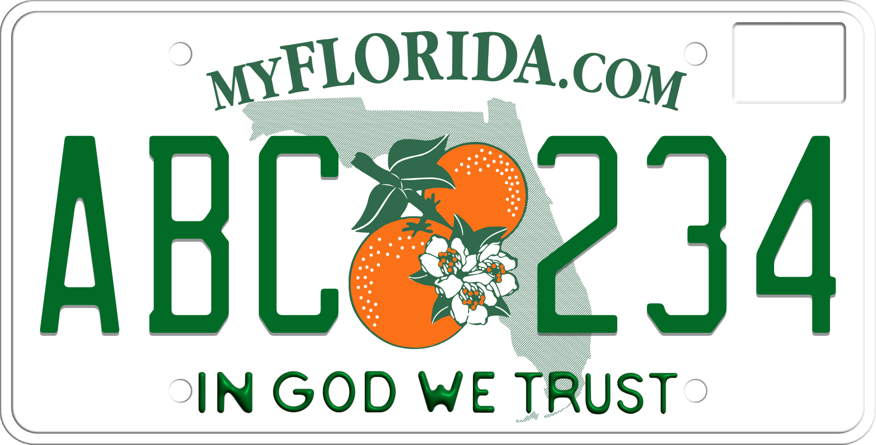 2008-2018 Florida License Plate - In God We Trust