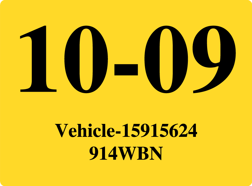 2009 October Sticker on Florida License Plate