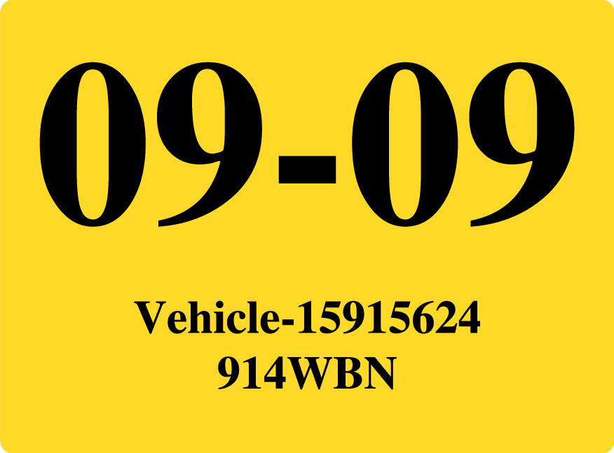 2009 September Sticker on Florida License Plate