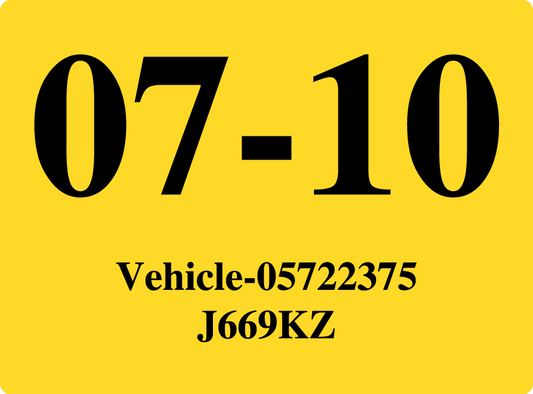 2010 July Sticker on Florida License Plate