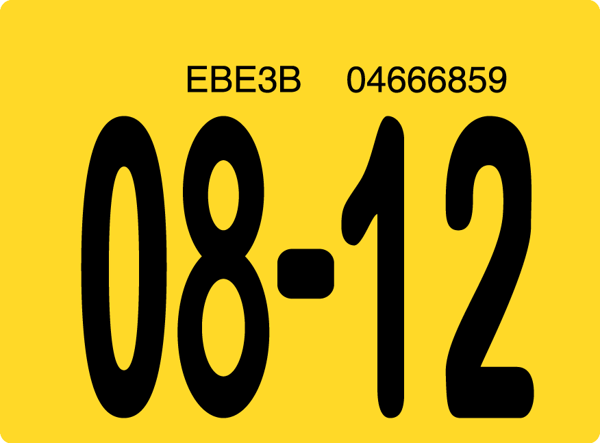 2012 August Sticker on Florida License Plate