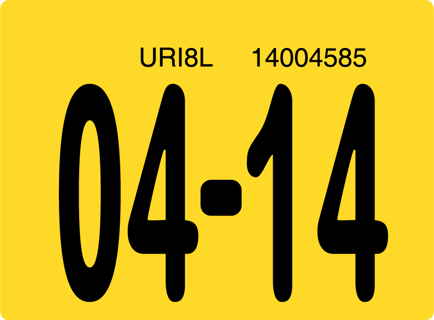 2014 April Sticker on Florida License Plate