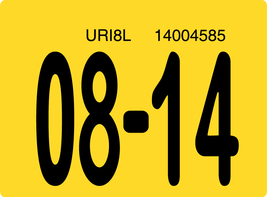 2014 August Sticker on Florida License Plate