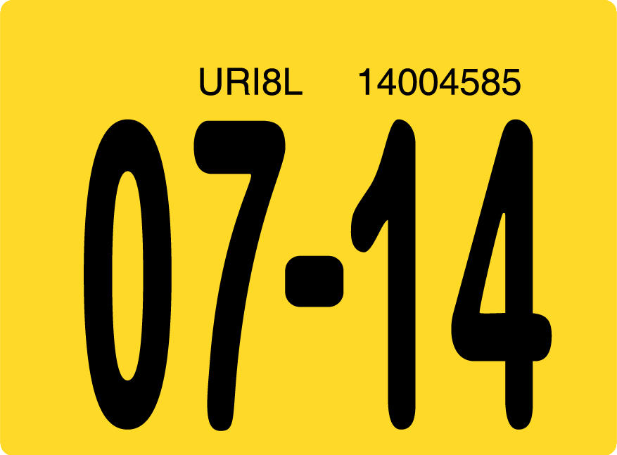 2014 July Sticker on Florida License Plate