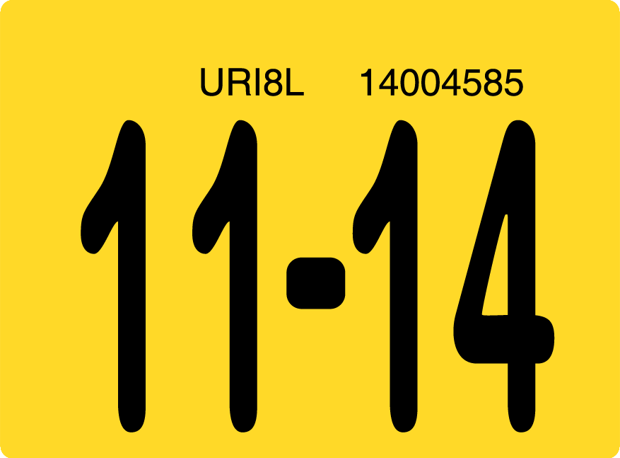 2014 November Sticker on Florida License Plate