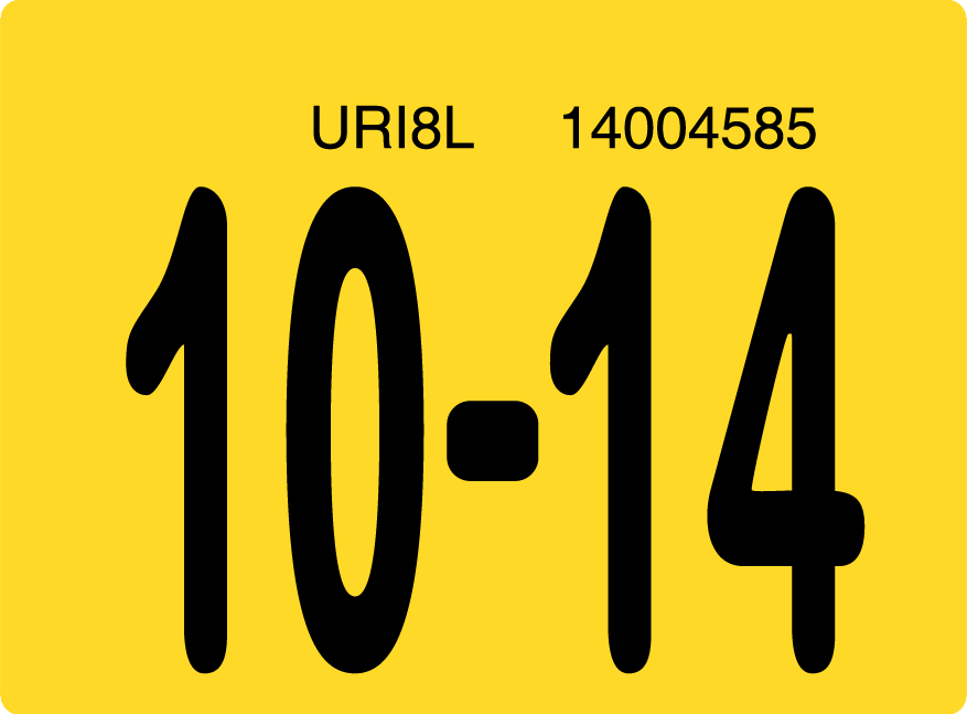 2014 October Sticker on Florida License Plate