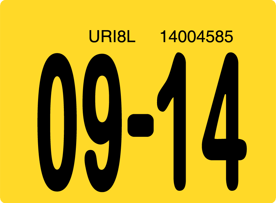 2014 September Sticker on Florida License Plate