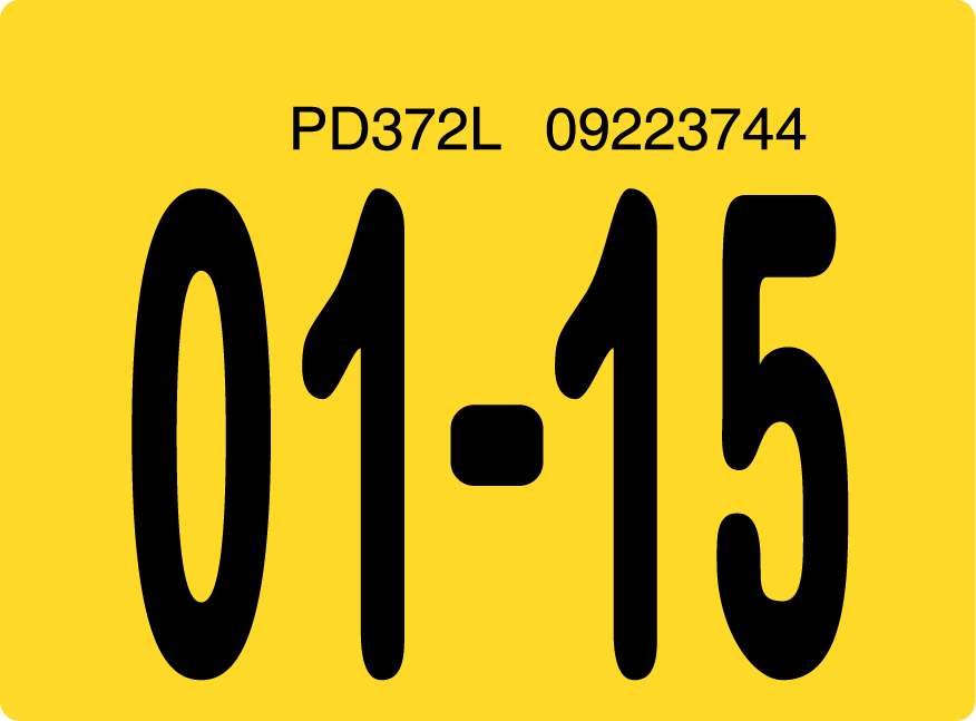 2015 January Sticker on Florida License Plate